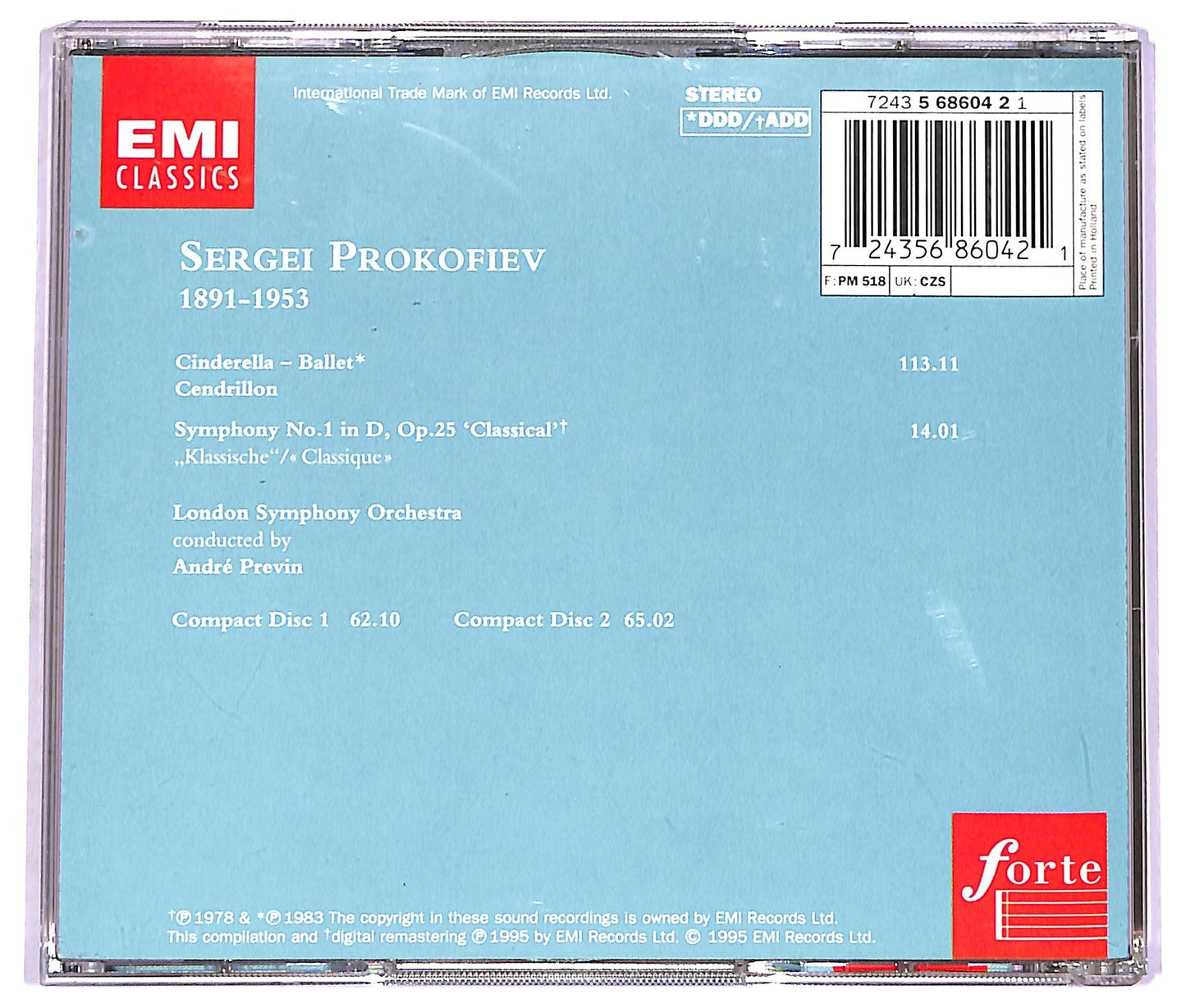 EBOND Prokofiev , Andre Previn - Cinderella / 'Classical' Symphony CD CD070613