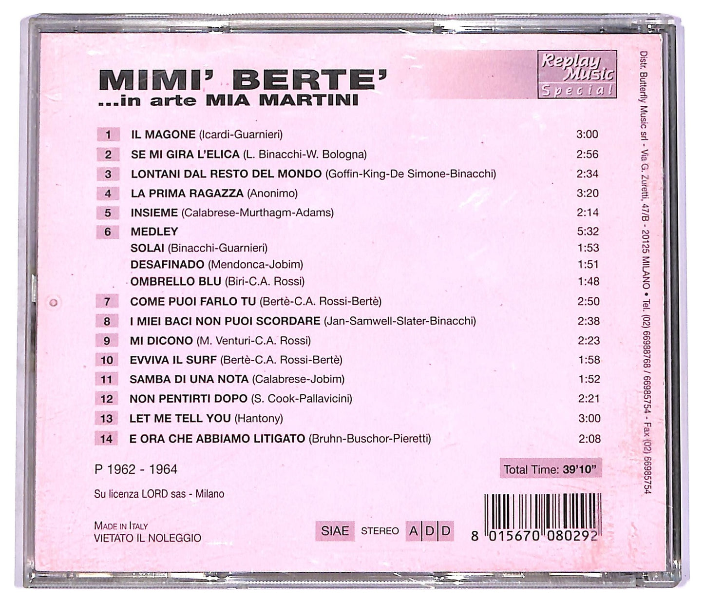 EBOND Mimi Berte - ...In Arte Mia Martini CD CD070724