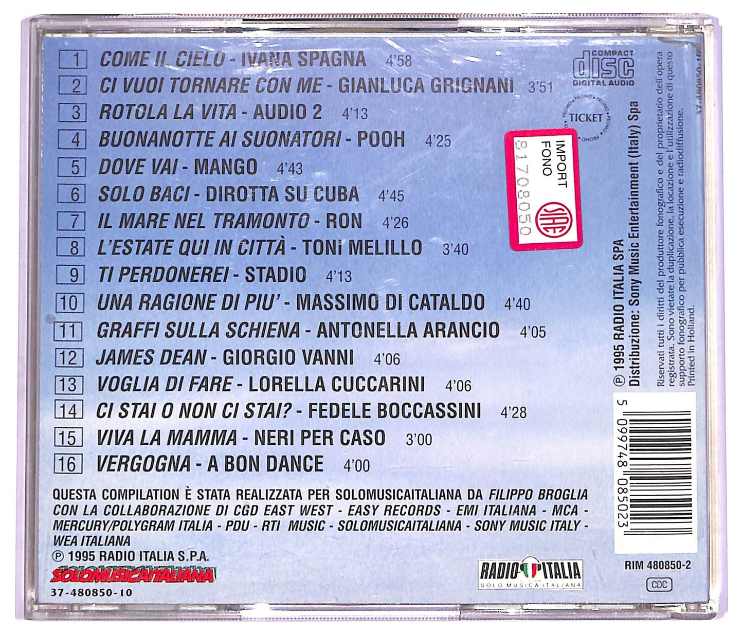 EBOND Various - Disco Italia Estate 1995 CD CD070803