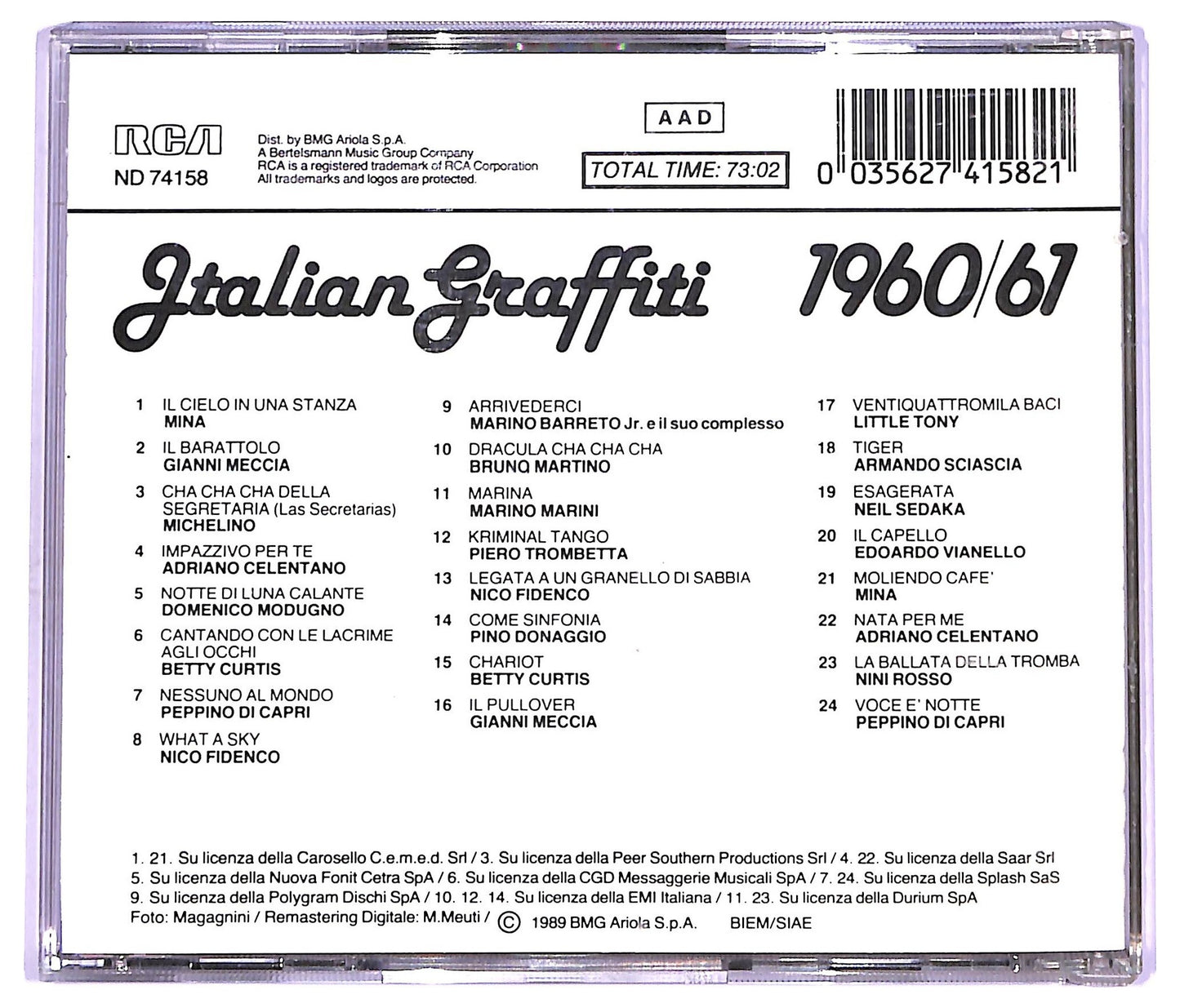 EBOND Various - Italian Graffiti 1960/61 CD CD070855