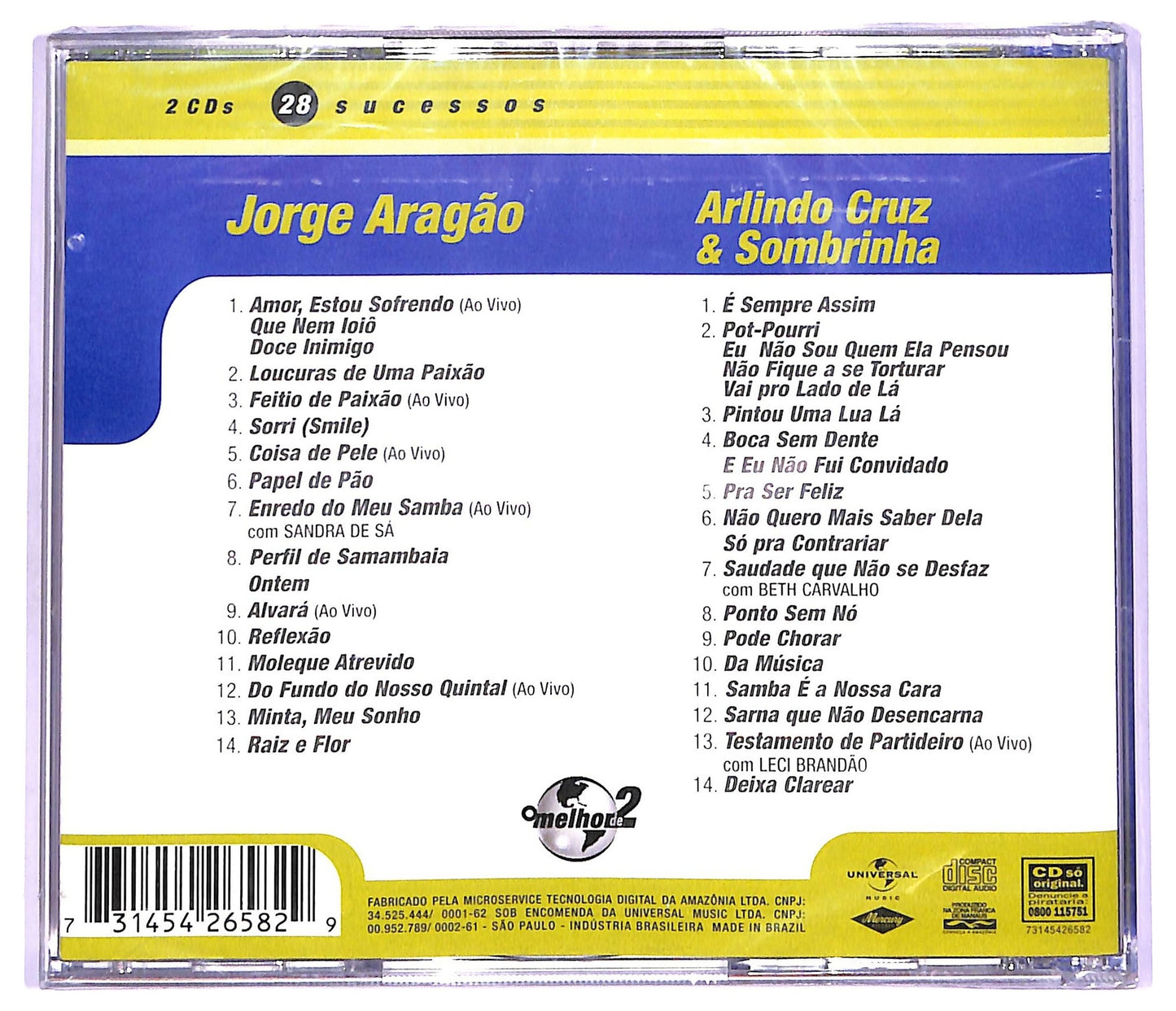 EBOND Jorge Aragao Arlindo Cruz & Sombrinha - O Melhor De 2 CD CD070913