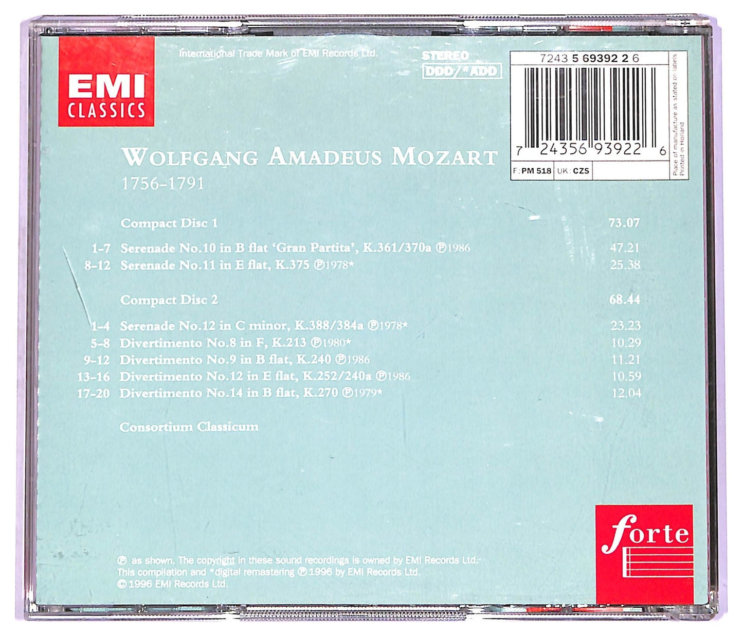 EBOND Mozart - Consortium Classicum - Serenades & Divertimenti CD CD070943