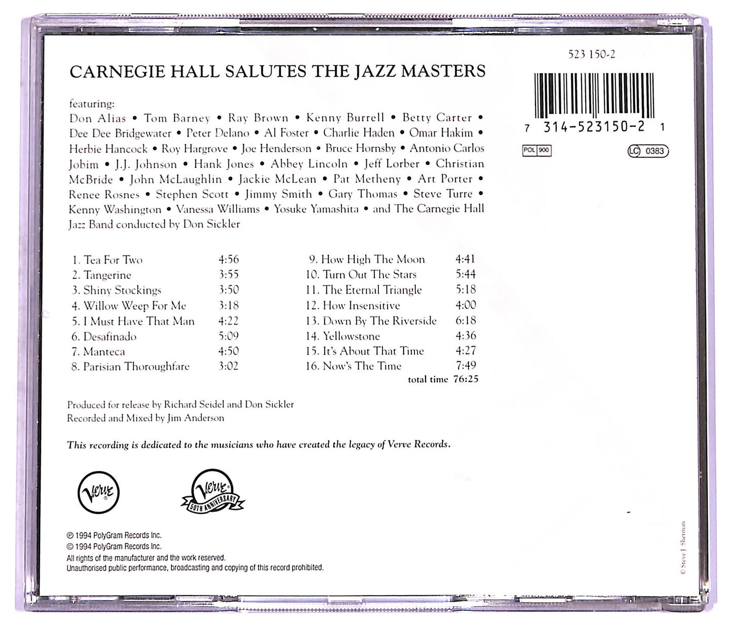 EBOND The Carnegie Hall Jazz Band - The Carnegie Hall Salutes The Jazz Masters CD CD071106