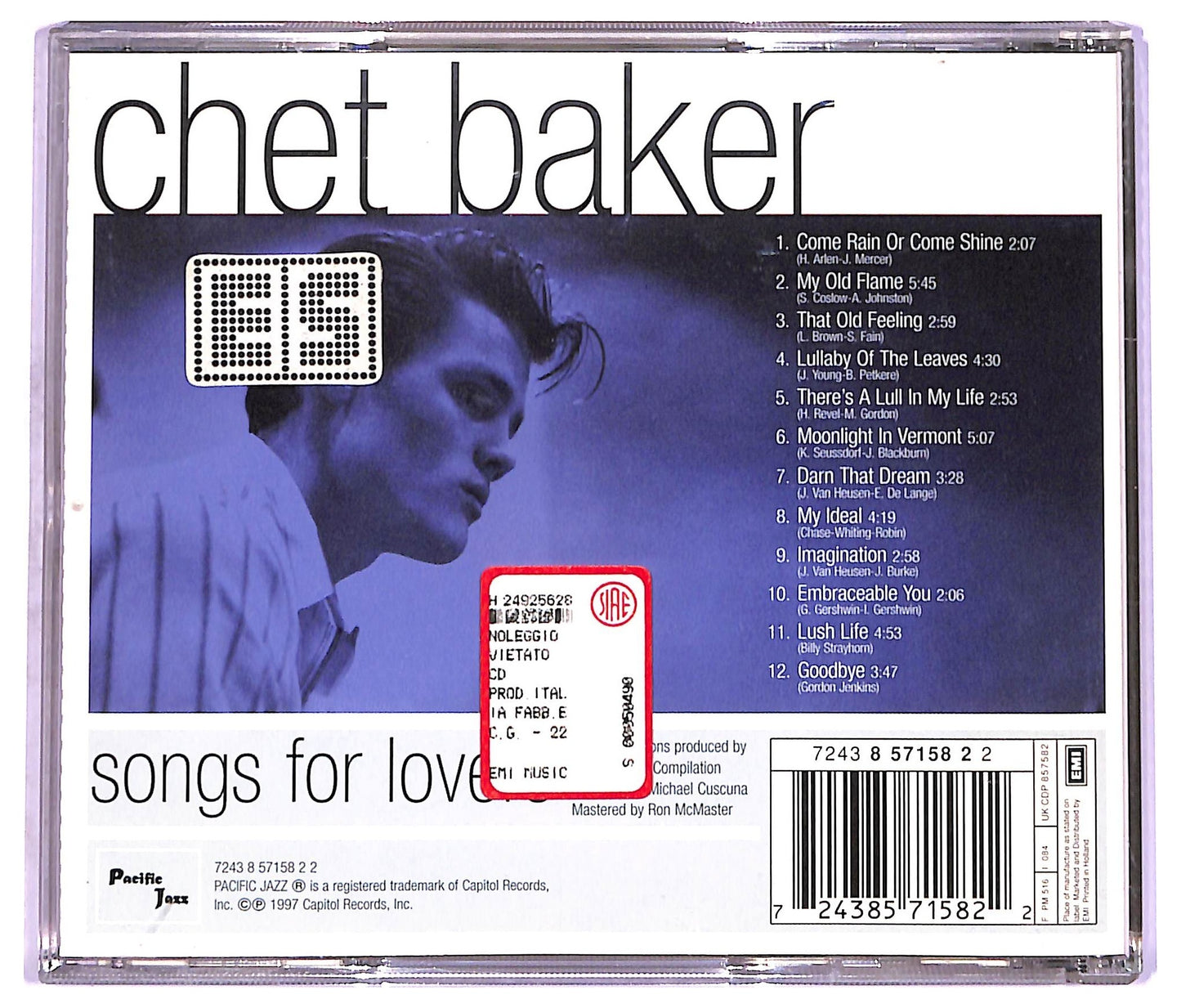 EBOND Chet Baker - Songs For Lovers CD CD071119