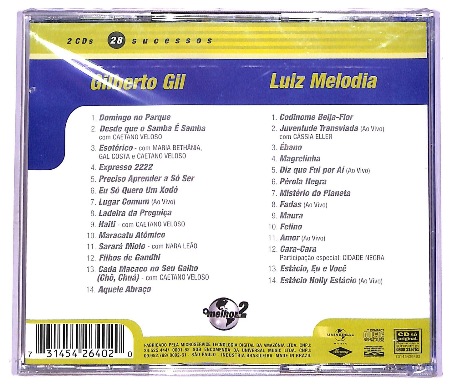 EBOND Gilberto Gil Luiz Melodia - O Melhor De 2 CD CD071133