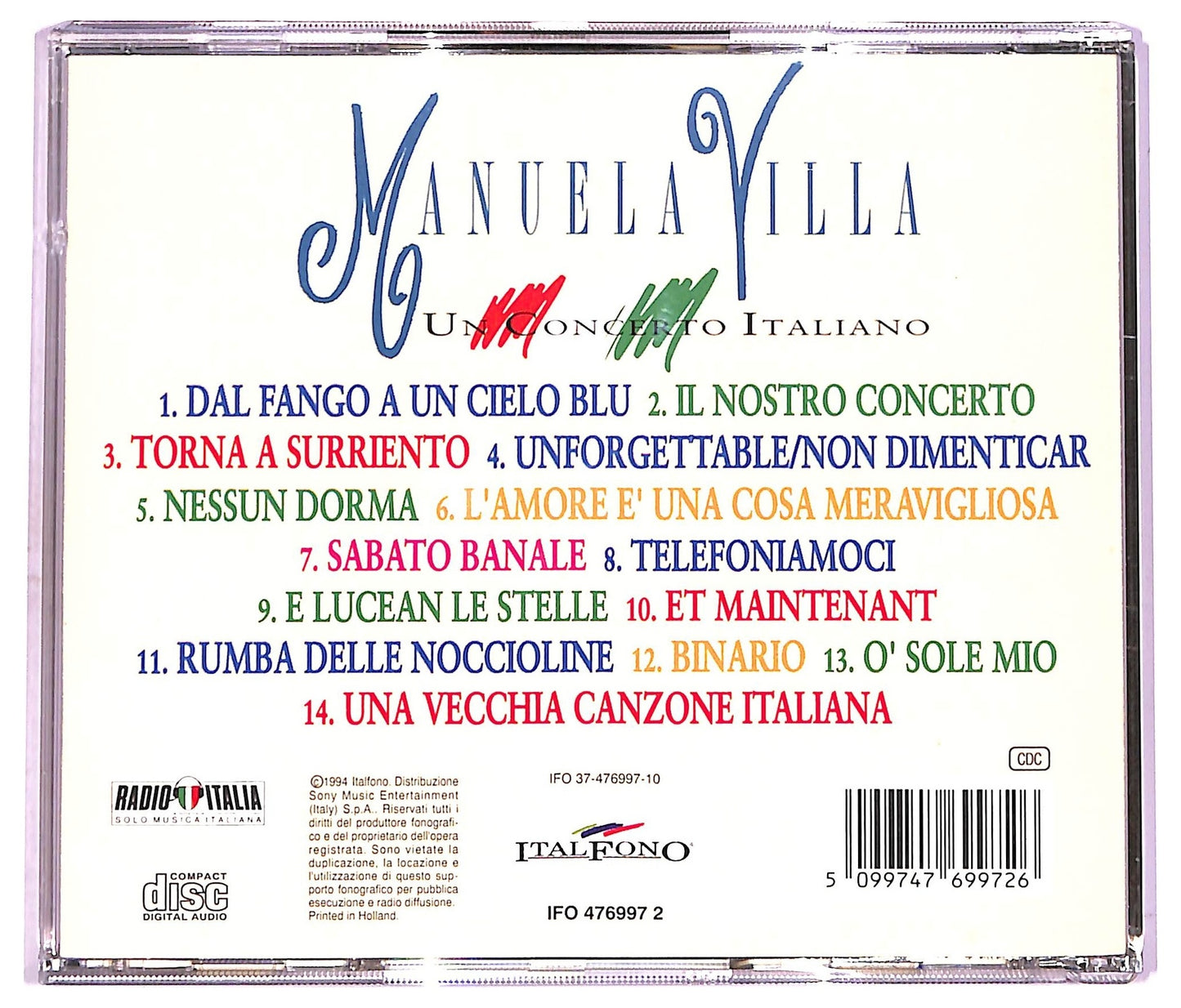EBOND Manuela Villa - Un Concerto Italiano CD CD071209