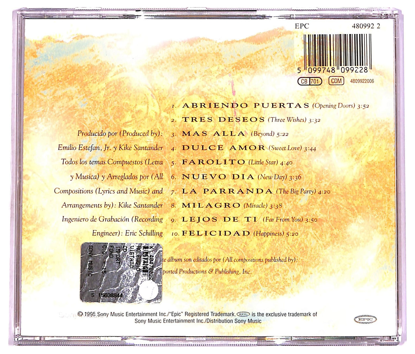 EBOND Gloria Estefan - Abriendo Puertas CD CD071245