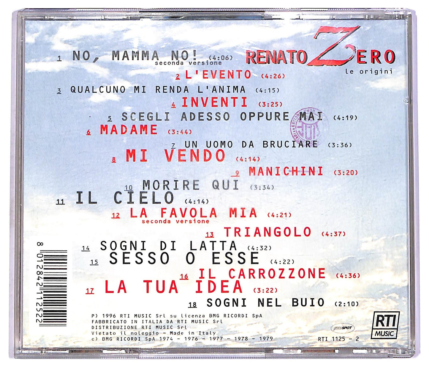 EBOND Renato Zero - Le Origini CD CD071262