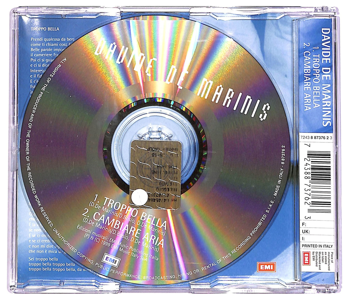 EBOND Davide De Marinis - Troppo Bella CD CD071442