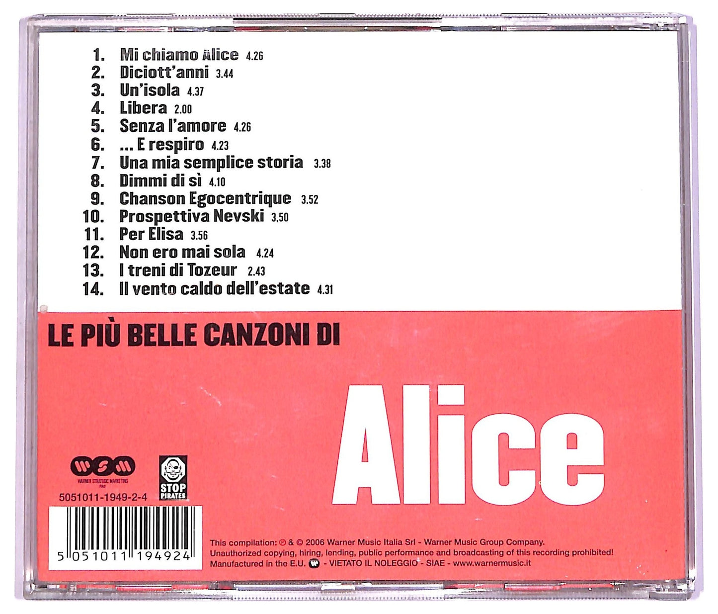 EBOND Alice (4) - Le Piu Belle Canzoni Di Alice CD CD071451