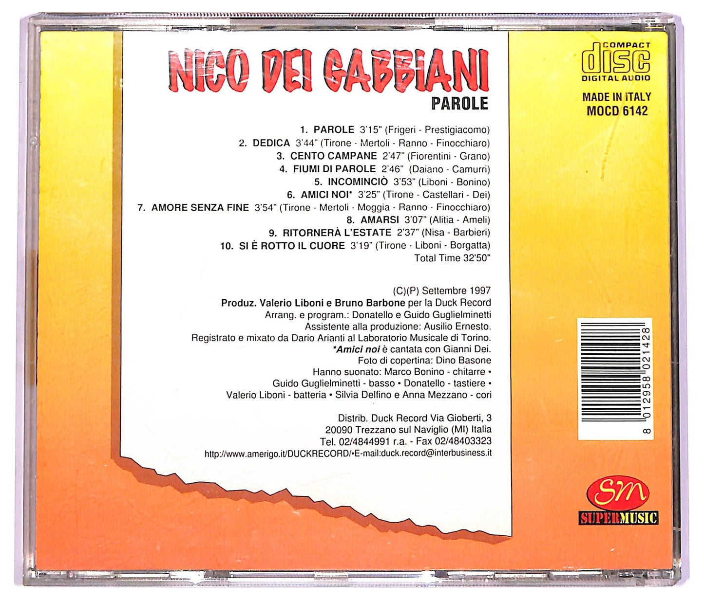 EBOND Nico Dei Gabbiani - Parole CD CD071622