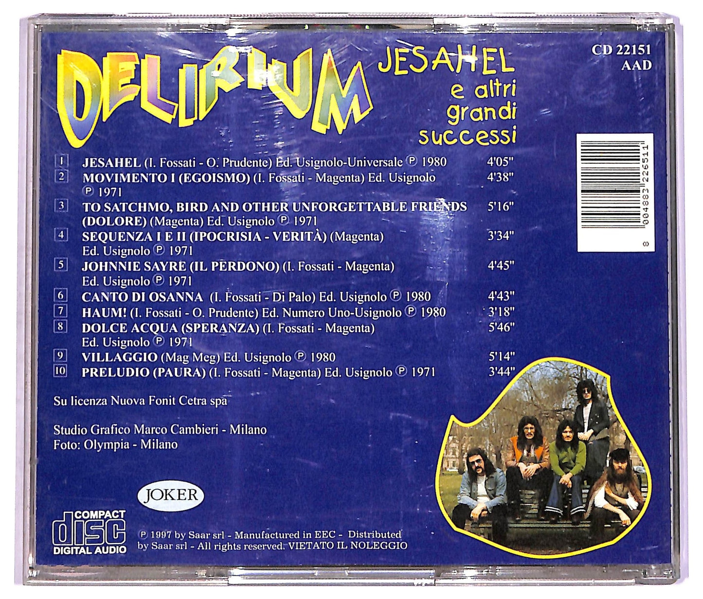 EBOND Delirium - Jesahel E Altri Grandi Successi CD CD071626