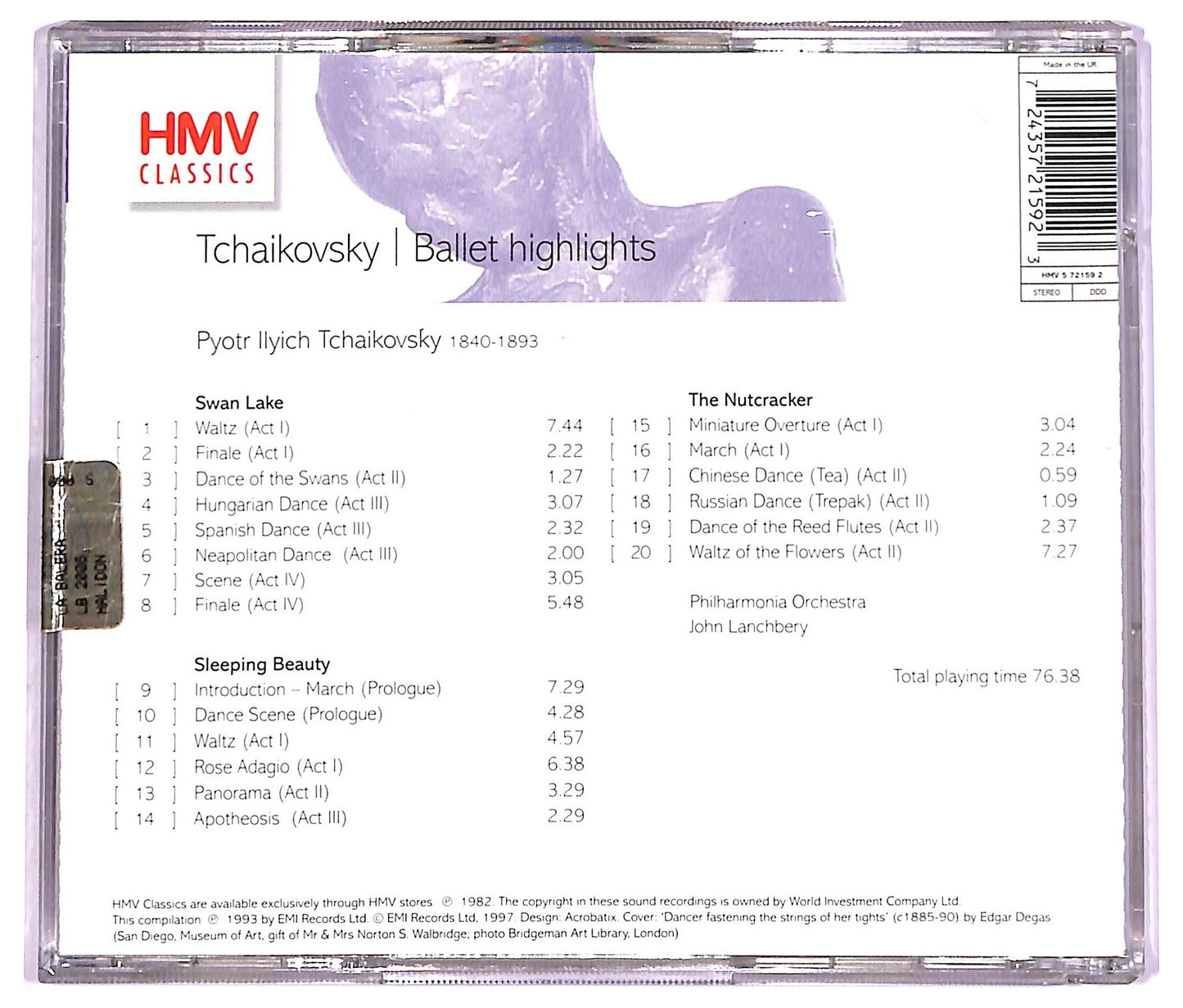 EBOND Tchaikovsky - Ballet Highlights CD CD071650