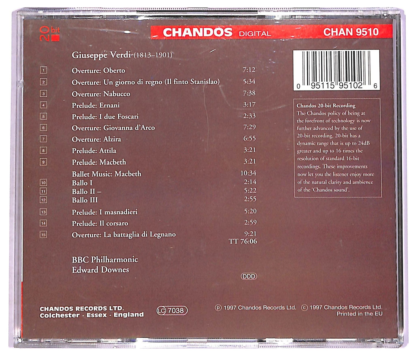 EBOND Verdi - Preludes, Overtures & Ballet Music, Volume 1 CD CD071655