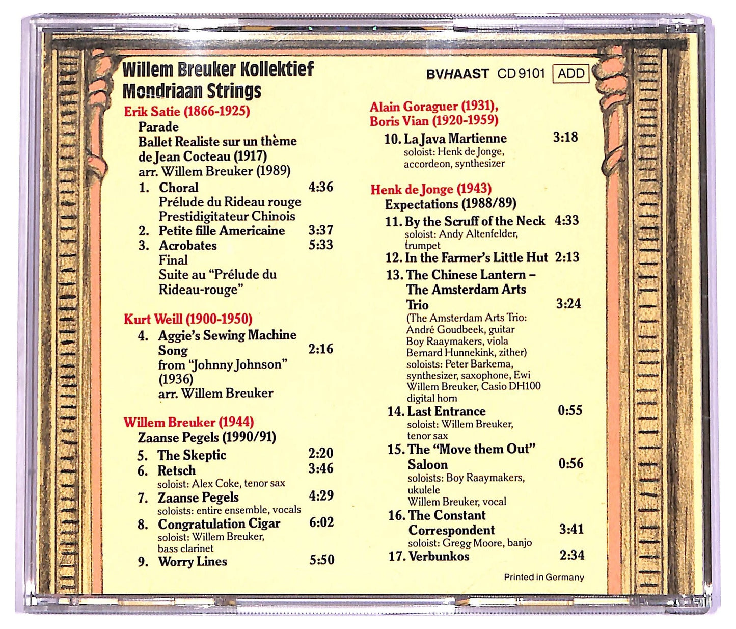 EBOND Willem Breuker Kollektief , Mondriaan Strings - Parade CD CD071759