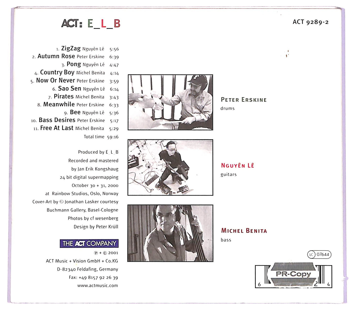 EBOND Peter Erskine _ Nguyen Le _ Michel Benita - E_L_B CD CD071761