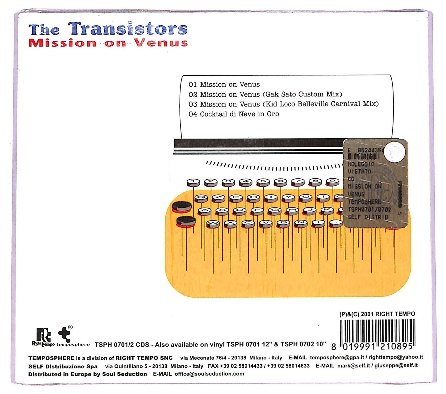 EBOND The Transistors - Mission On Venus (Featuring Remixes By Gak Sato & Kid Loco) CD CD071765