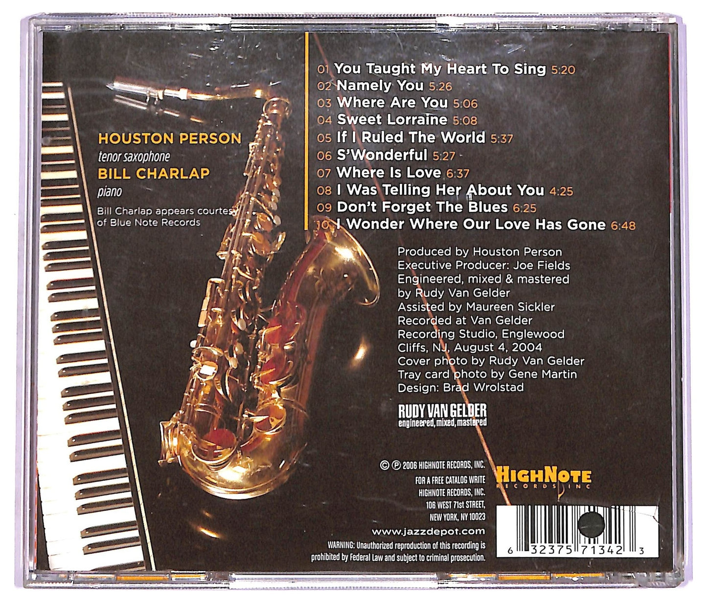 EBOND Houston Person with Bill Charlap - You Taught My Heart To Sing CD CD071805