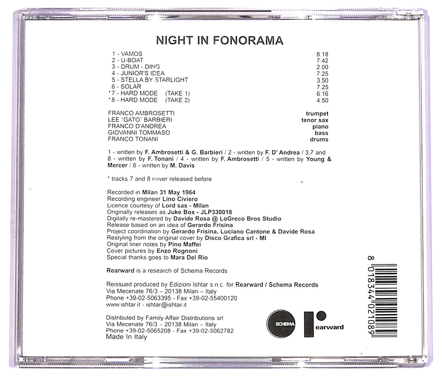 EBOND Franco Tonani - Night In Fonorama CD CD071852