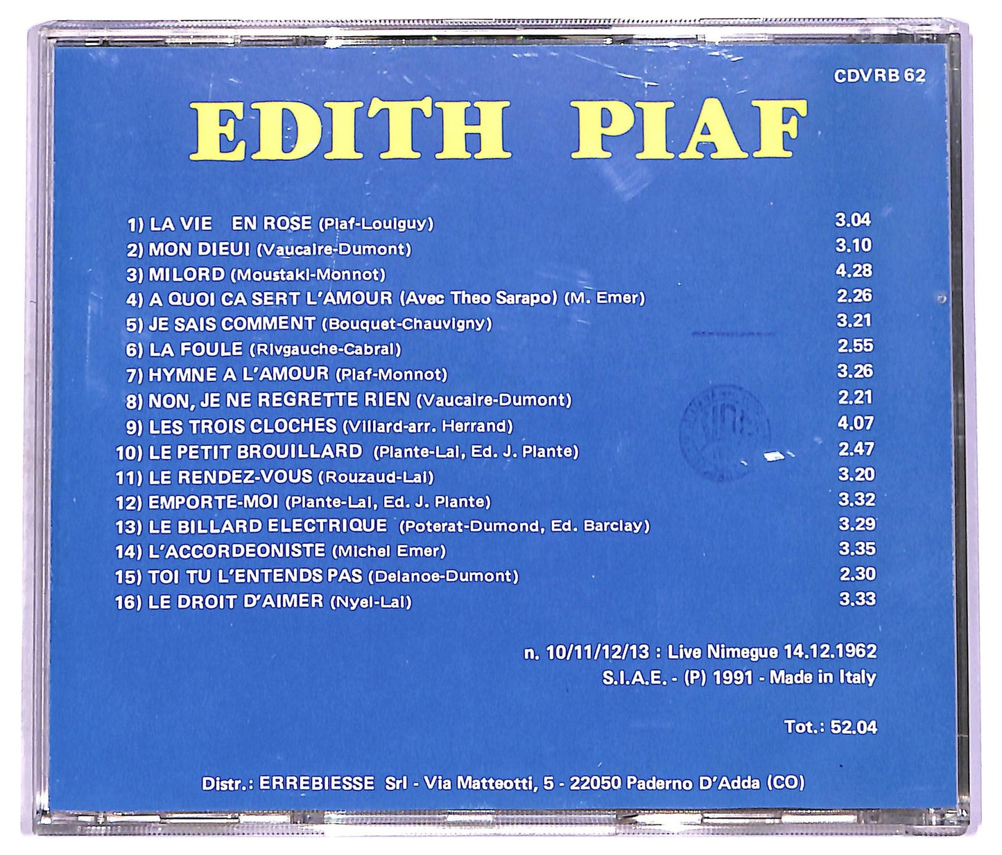 EBOND Edith Piaf - Edith Piaf CD CD071854