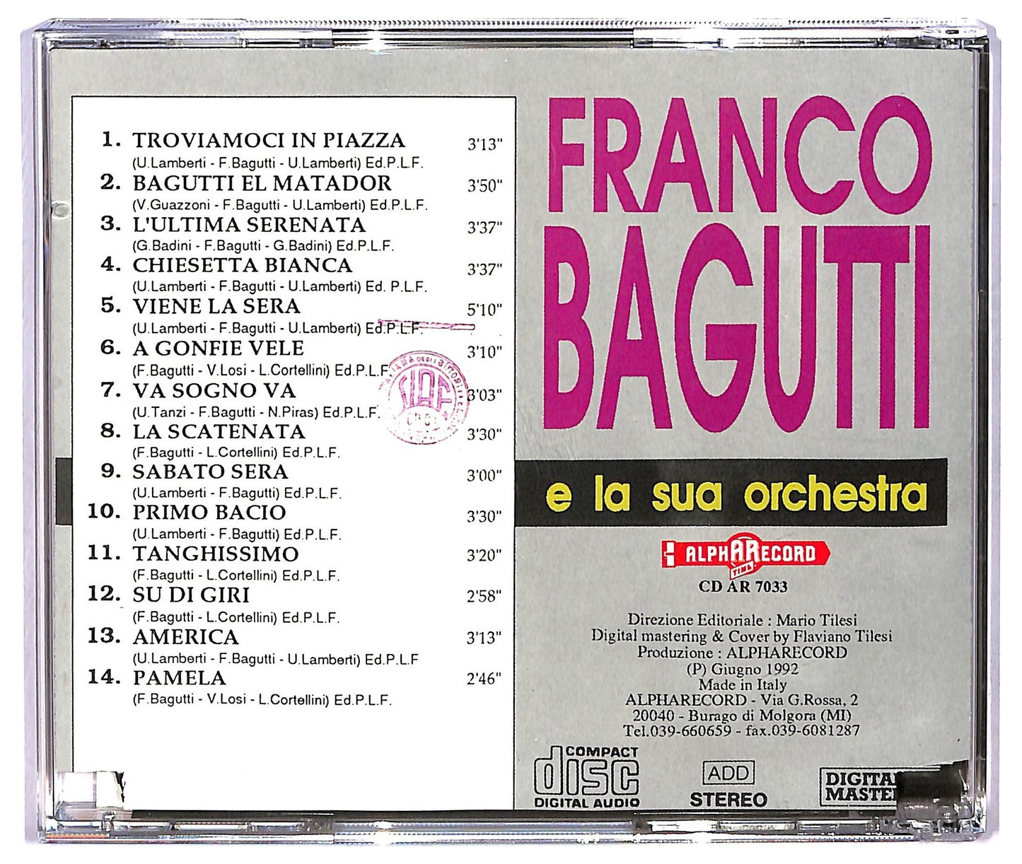 EBOND Franco Bagutti e la sua orchestra - Franco Bagutti e la sua orchestra CD CD071908