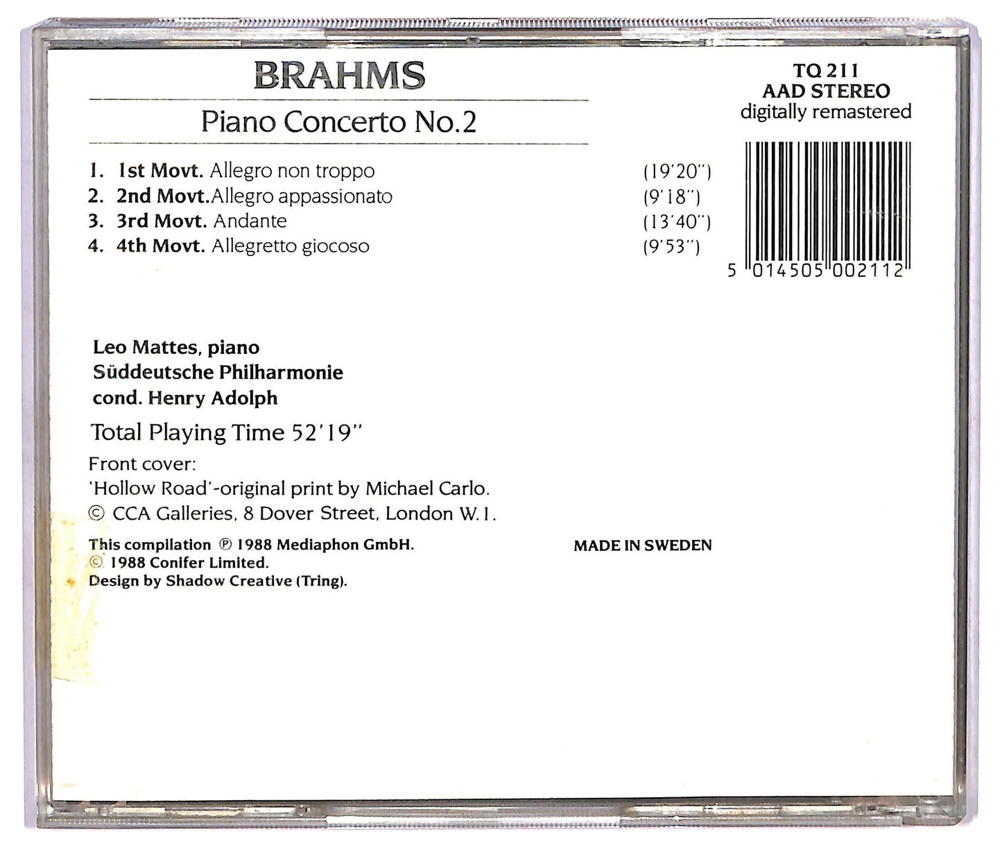 EBOND Brahms - Piano Concerto No.2 CD CD071924