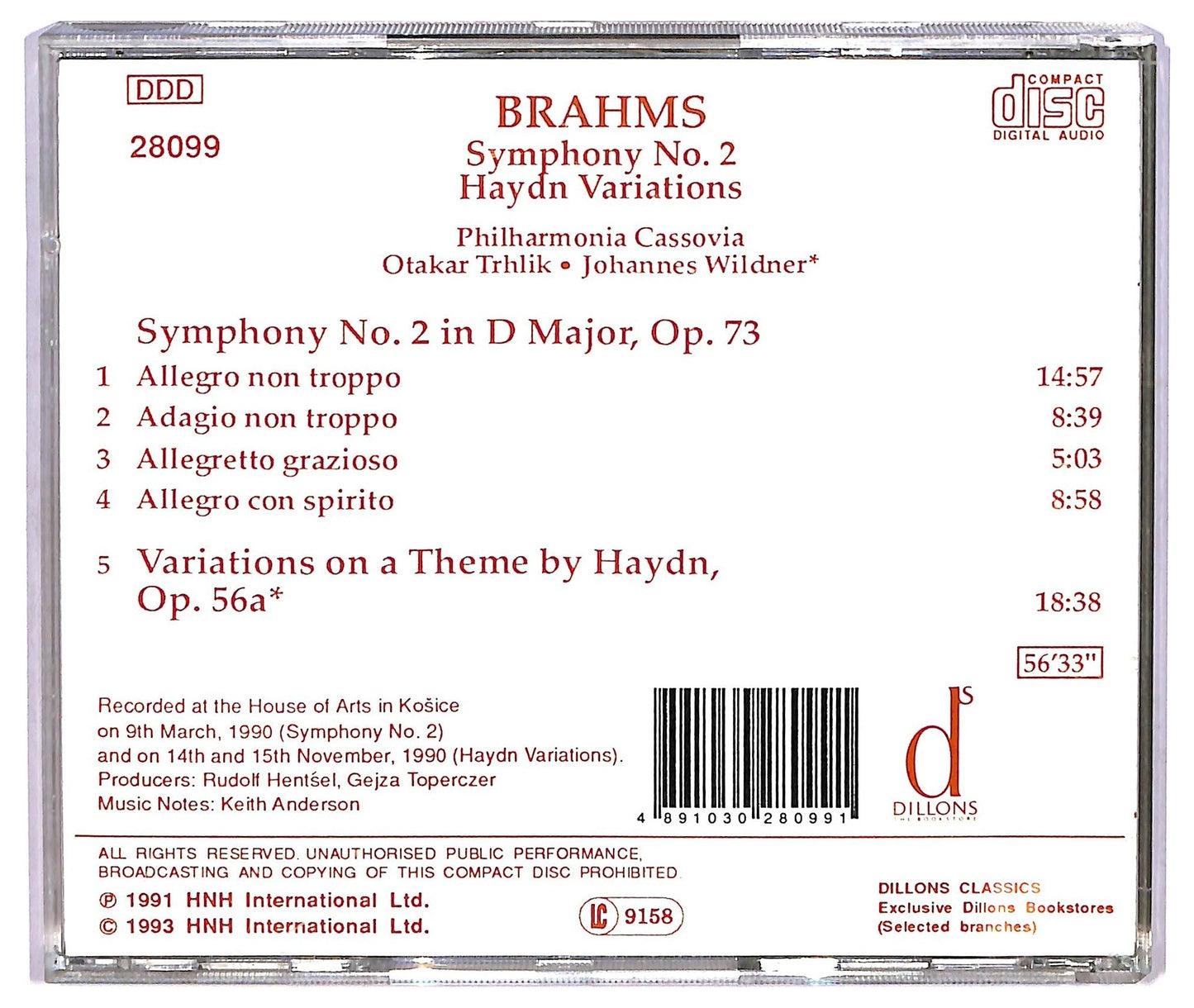 EBOND Brahms - Symphony No.2 Haydn Variations CD CD071928