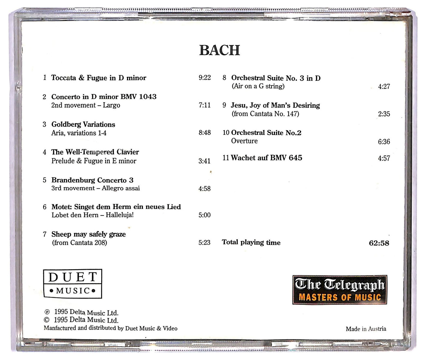 EBOND Bach - Bach the telegraph Master of Music CD CD071931