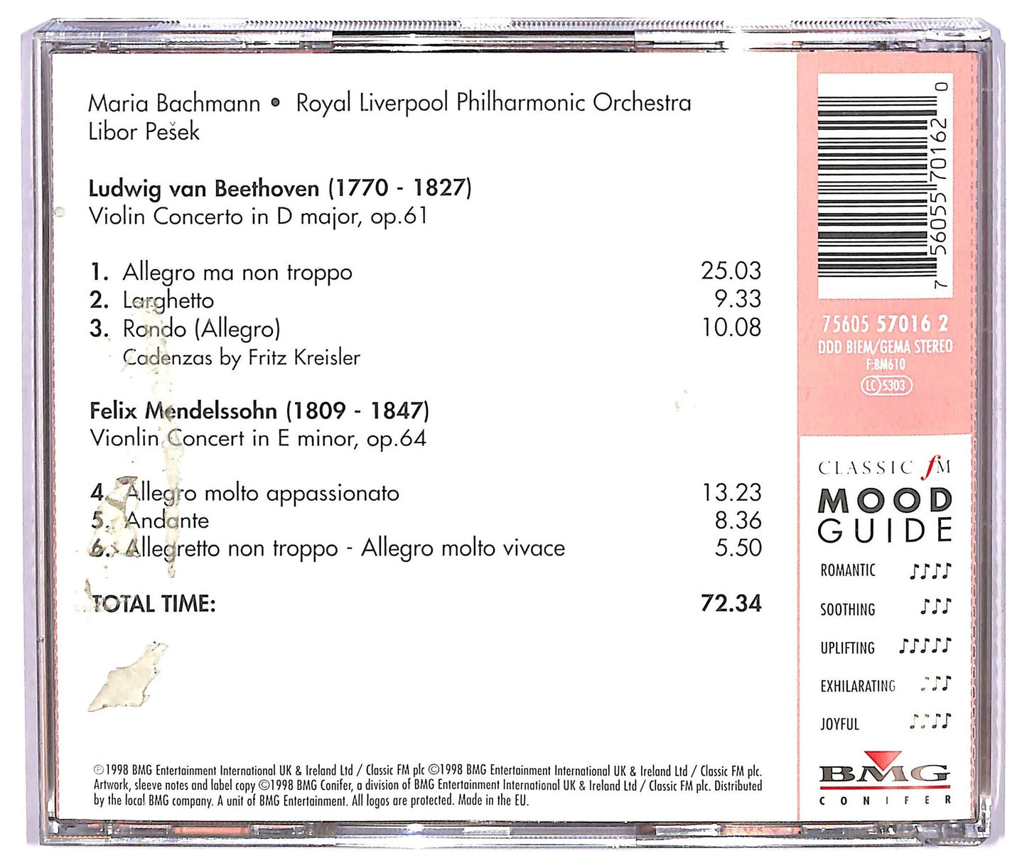 EBOND Beethoven Mendelssohn - Violin Concertos CD CD071940