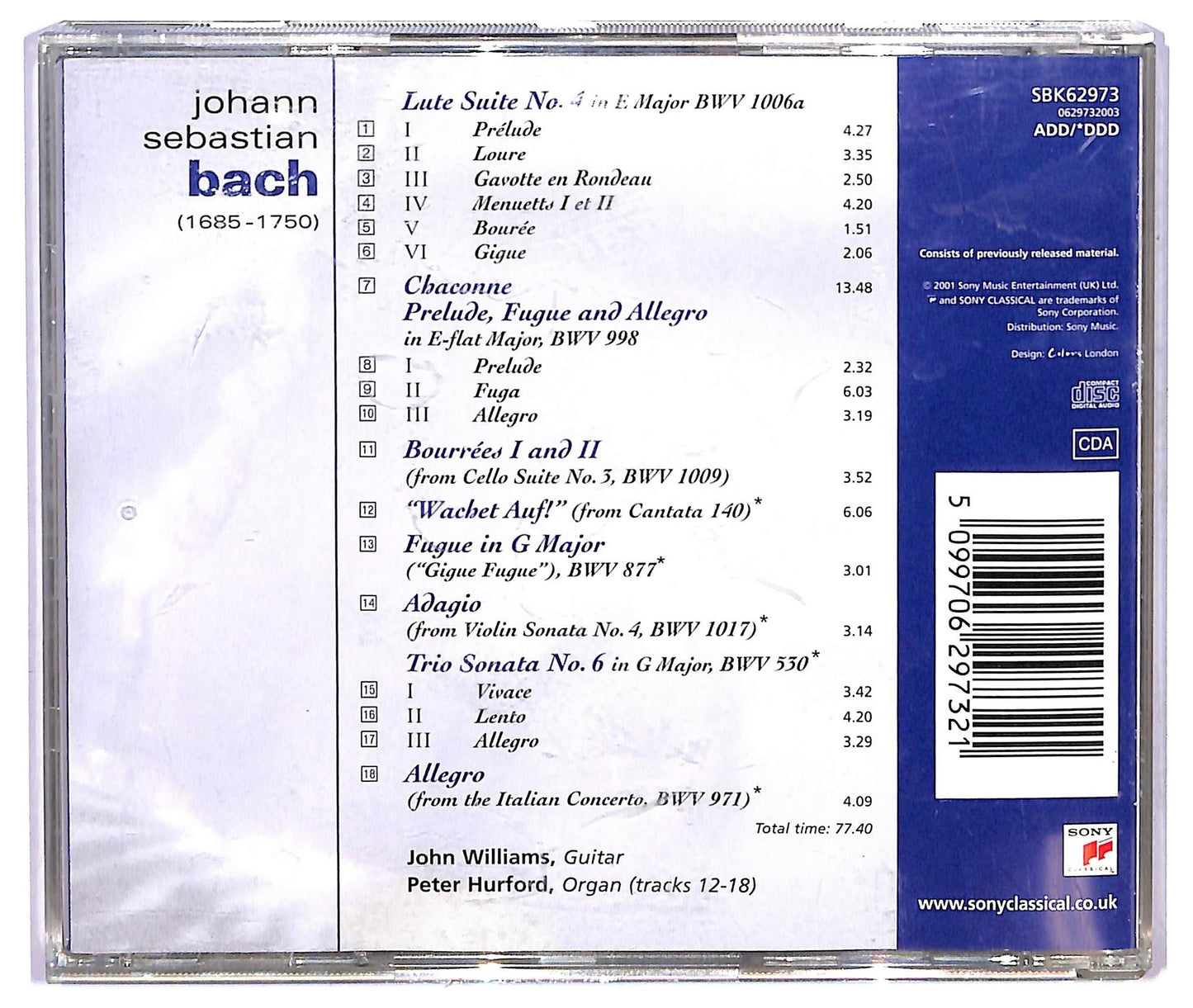 EBOND Bach , John Williams - Lute Music, Vol. II CD CD071950