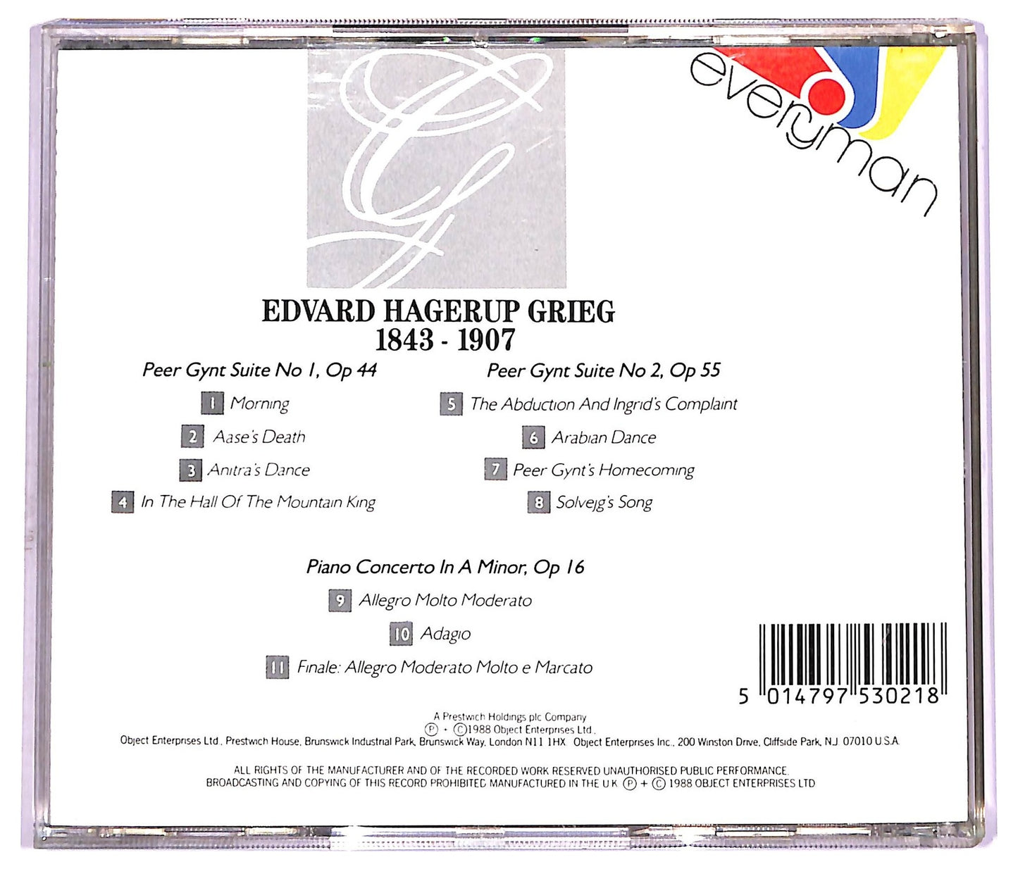 EBOND Grieg - Peer Gynt Suites 1 & 2 Piano Concerto In A Minor CD CD072251