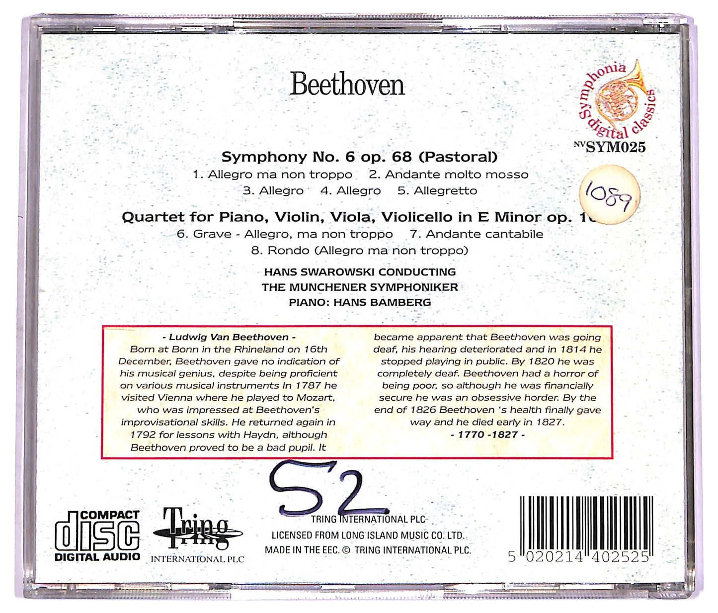 EBOND Beethoven - Symphony no.6 CD CD072302