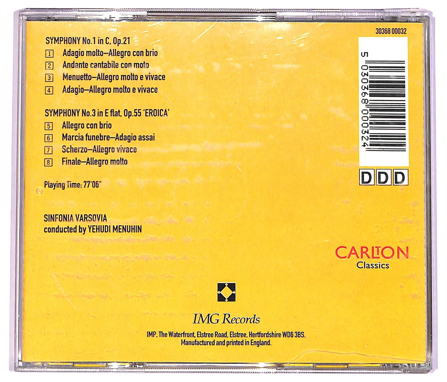 EBOND Beethoven - Symphony No.1, Symphony No.3 CD CD072323