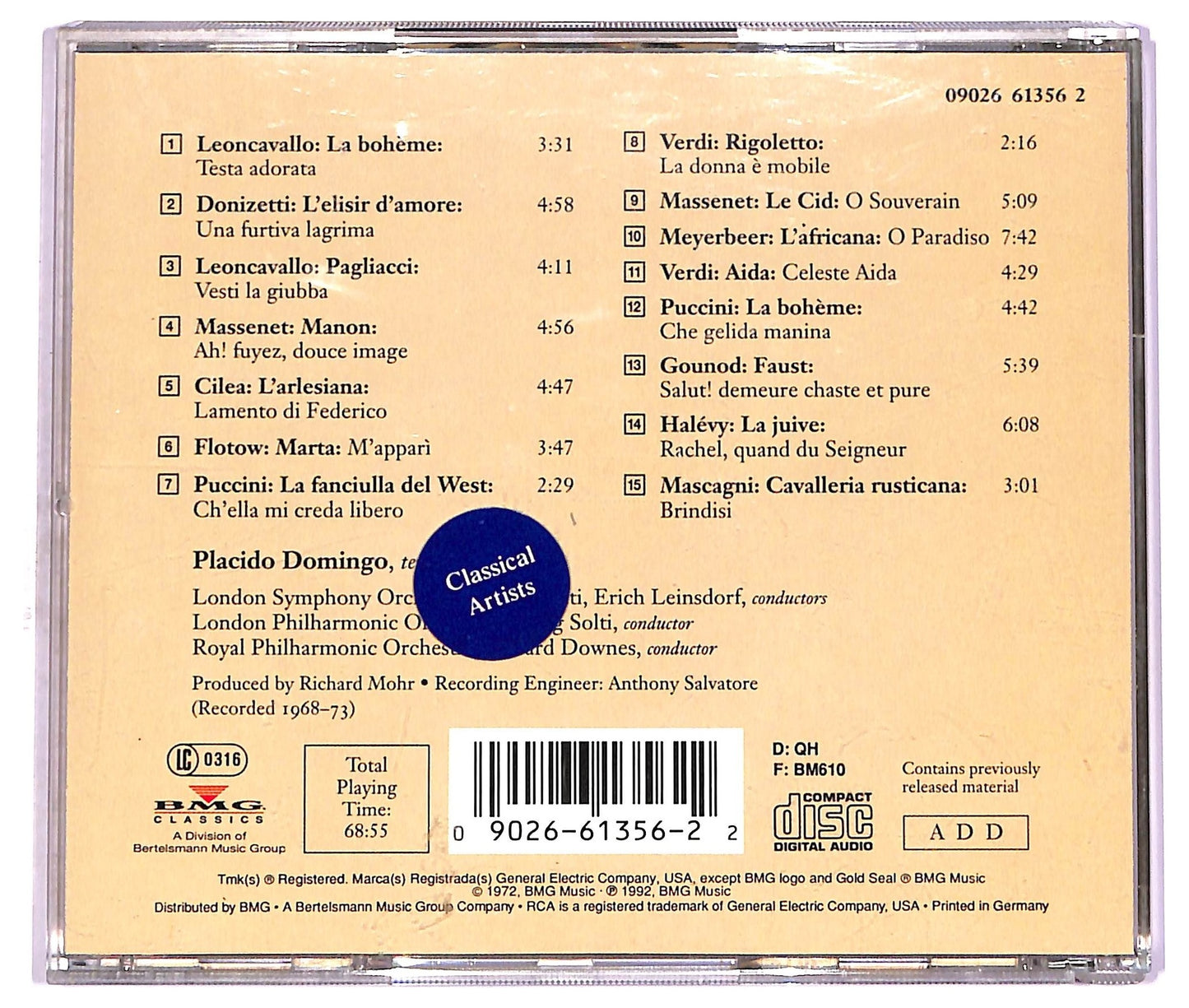 EBOND Placido Domingo - Domingo Sings Caruso CD CD072333