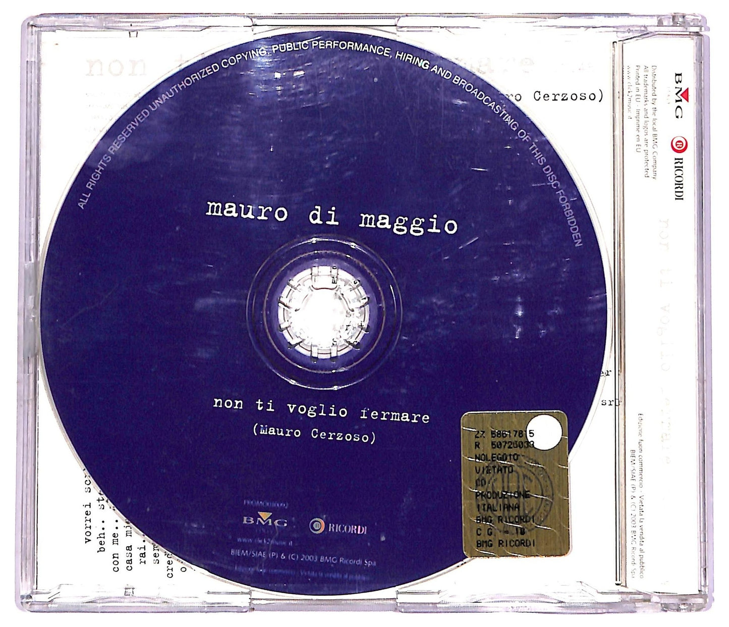 EBOND Mauro Di Maggio - Non Ti Voglio Fermare CD CD072348