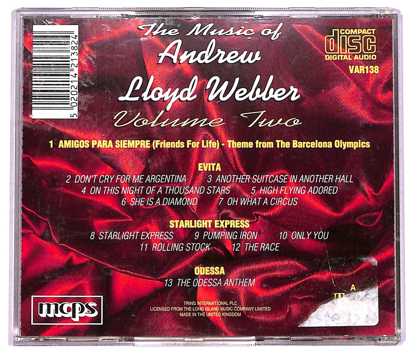EBOND Andrew Lloyd Webber - The Music Of Andrew Lloyd Webber Volume Two CD CD072511