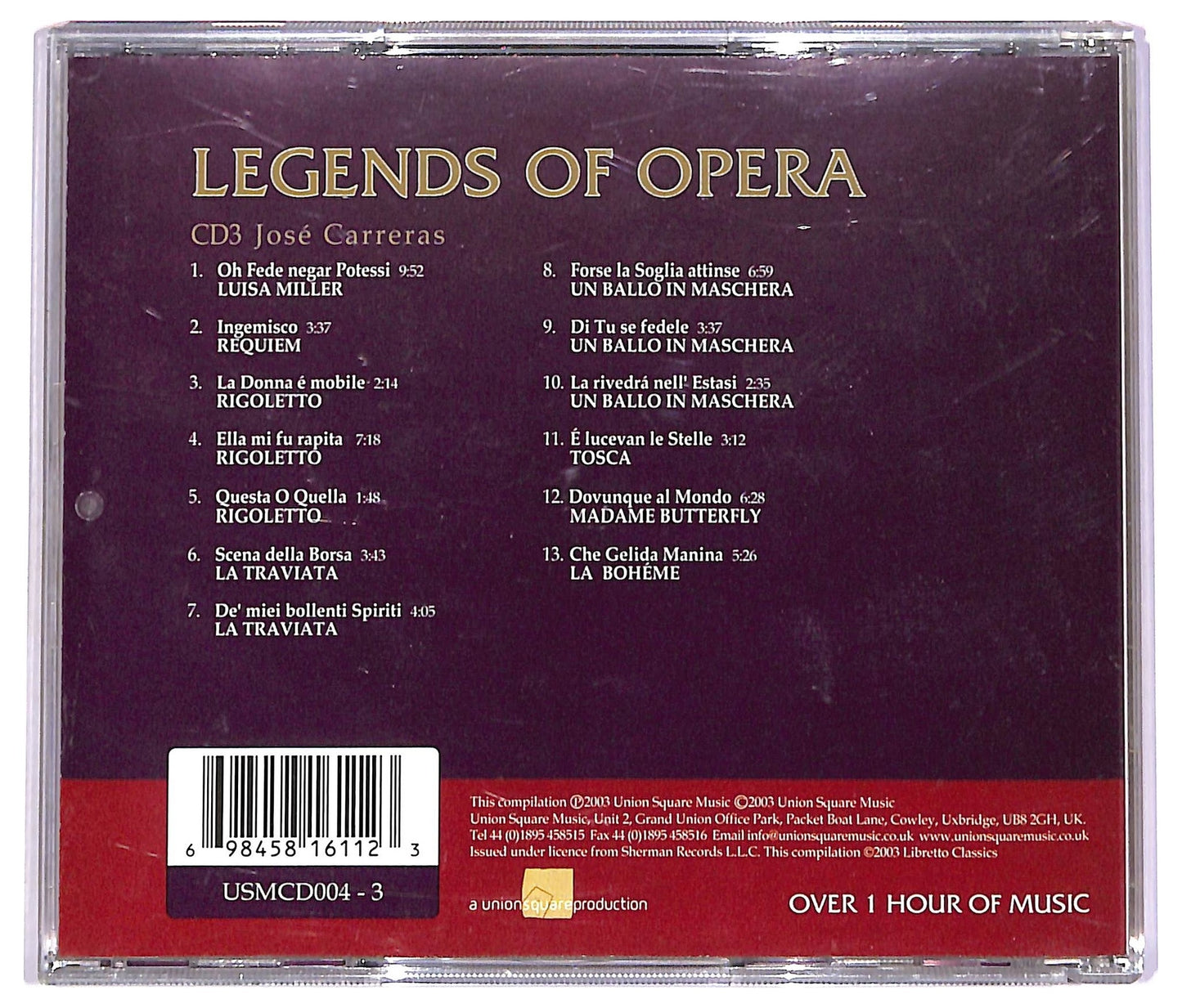 EBOND Jose Carreras - Legends of Opera vol.3 CD CD072528