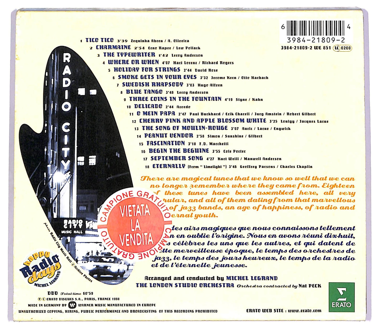 EBOND Michel Legrand - Happy Radio Days CD CD072555