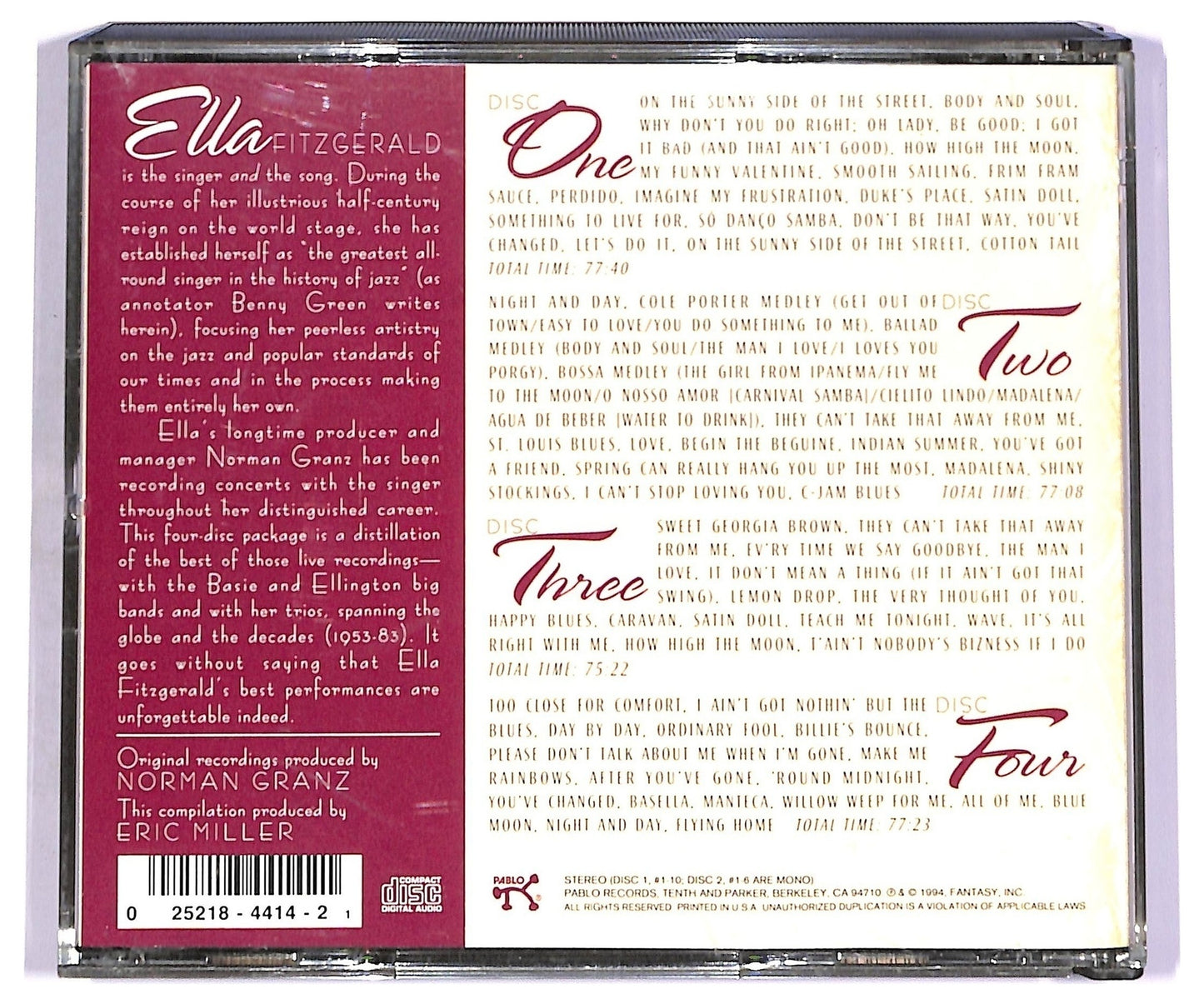 EBOND Ella Fitzgerald - The Concert Years CD CD072561