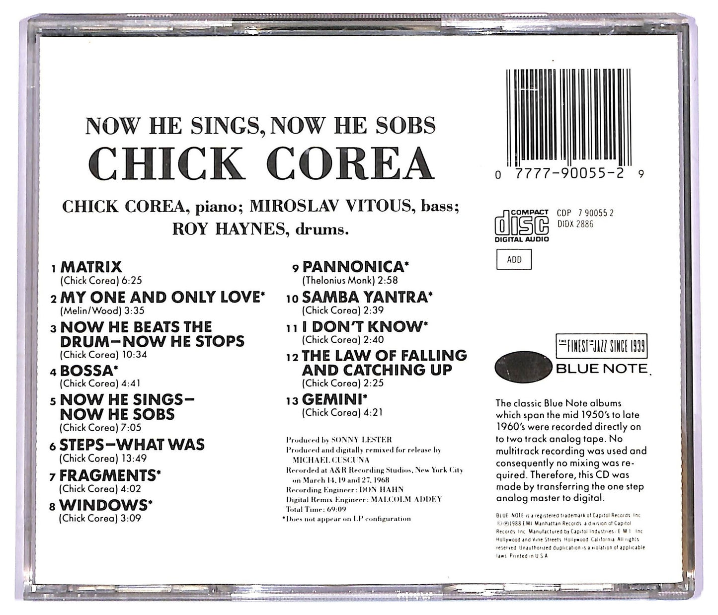 EBOND Chick Corea - Now He Sings, Now He Sobs CD CD072626