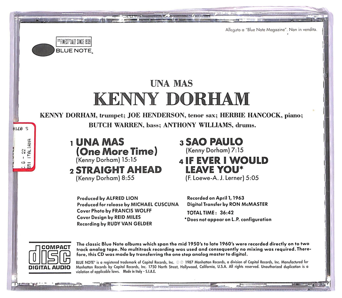 EBOND Kenny Dorham - Una Mas (One More Time) CD CD072719