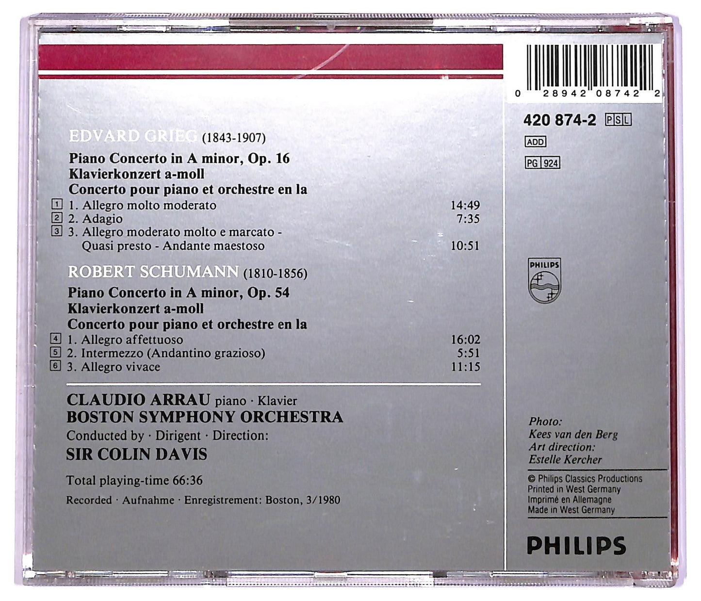 EBOND Grieg Schumann - Piano Concertos Klavierkonzerte CD CD072749