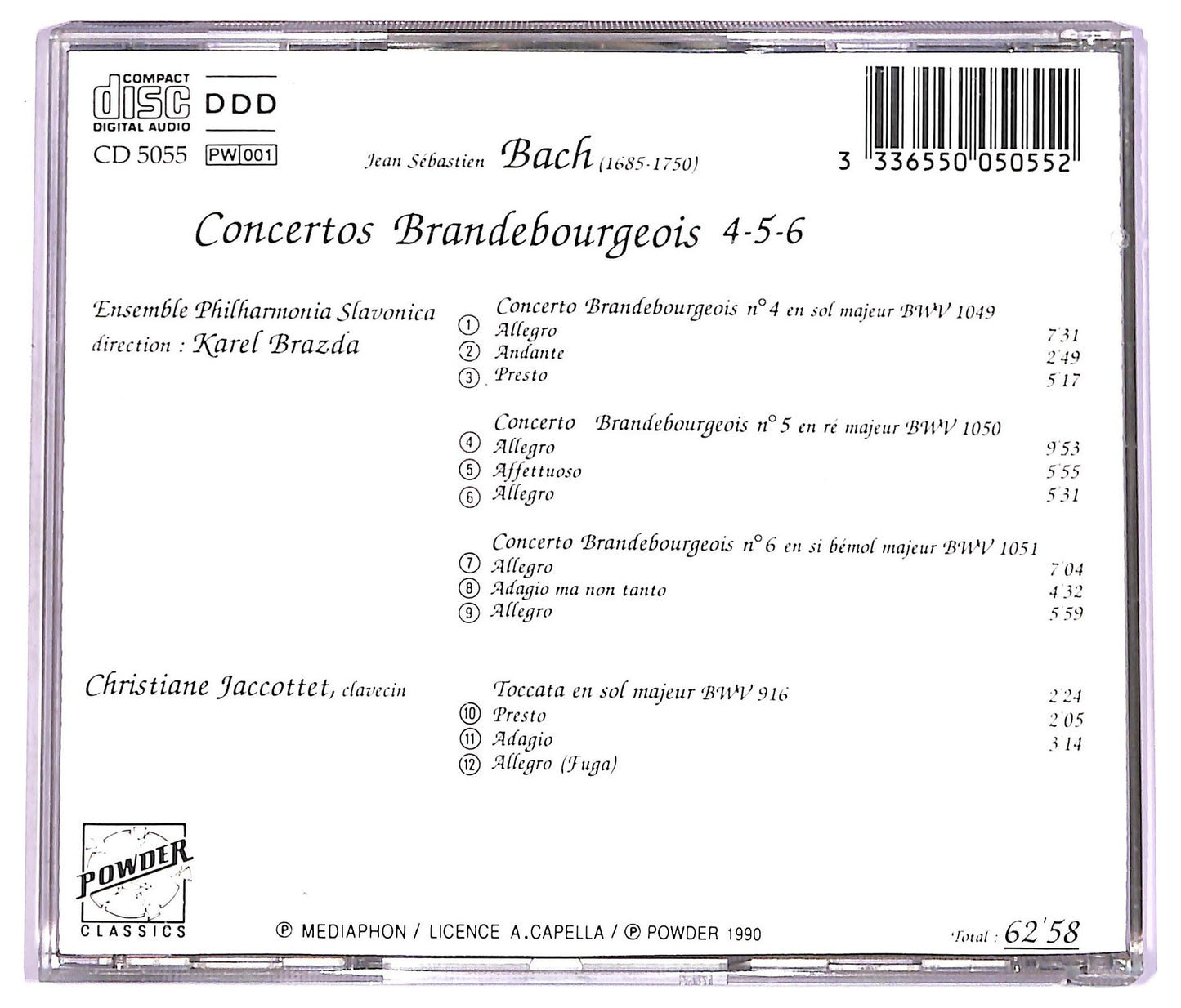 EBOND J.S. Bach - Concertos Brandebourgeois 4-5-6 CD CD072813