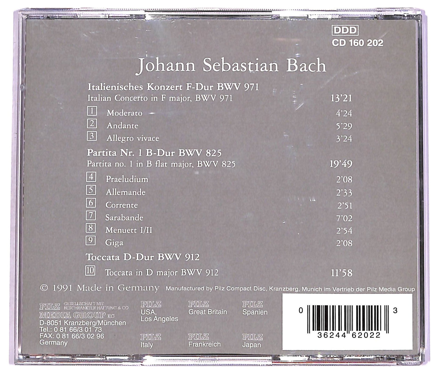 EBOND Johann Sebastian Bach - Italienisches Konzert Partita Nr. 1, Toccata B-Dur CD CD072819