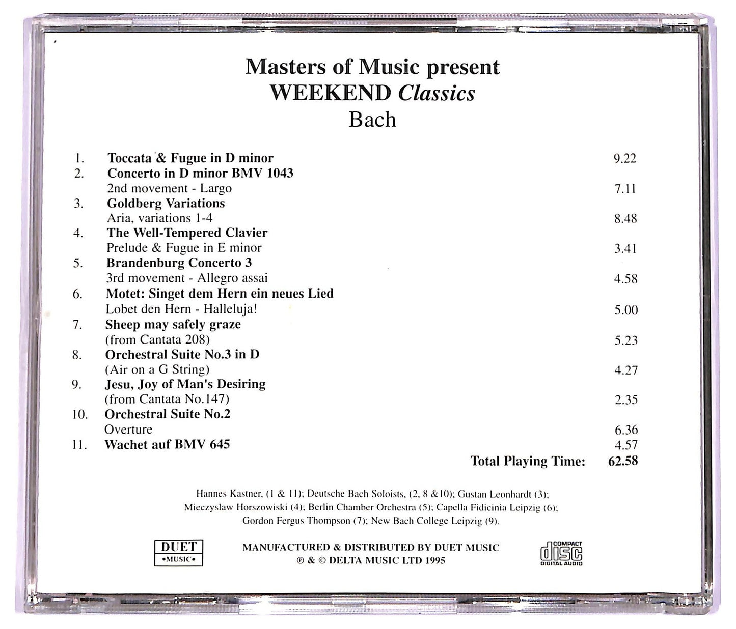 EBOND Various - Weekend Classics - Bach CD CD072820