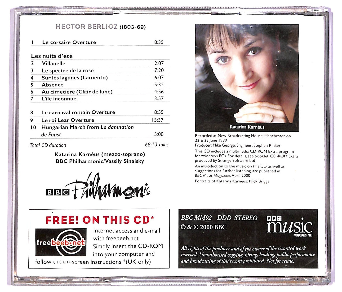 EBOND Berlioz - Les Nuits d'ete - BBBC Music CD CD072905