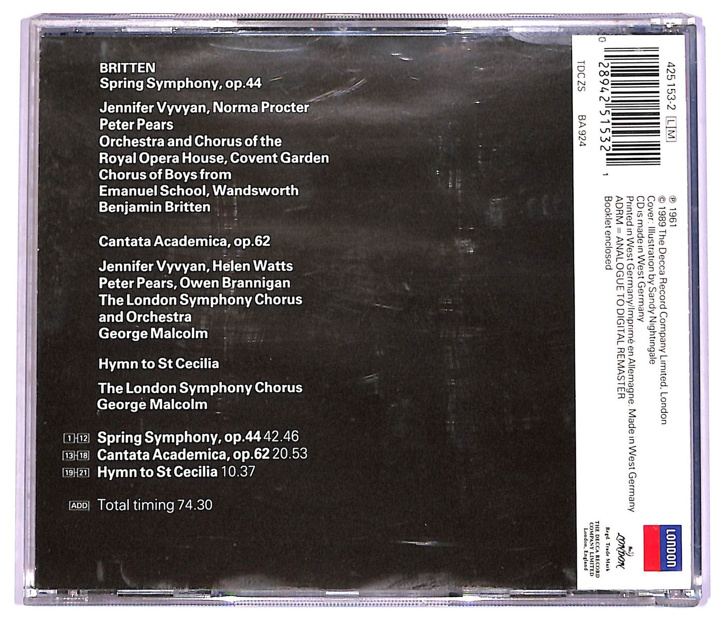 EBOND Benjamin Britten - Spring Symphony CD CD072945