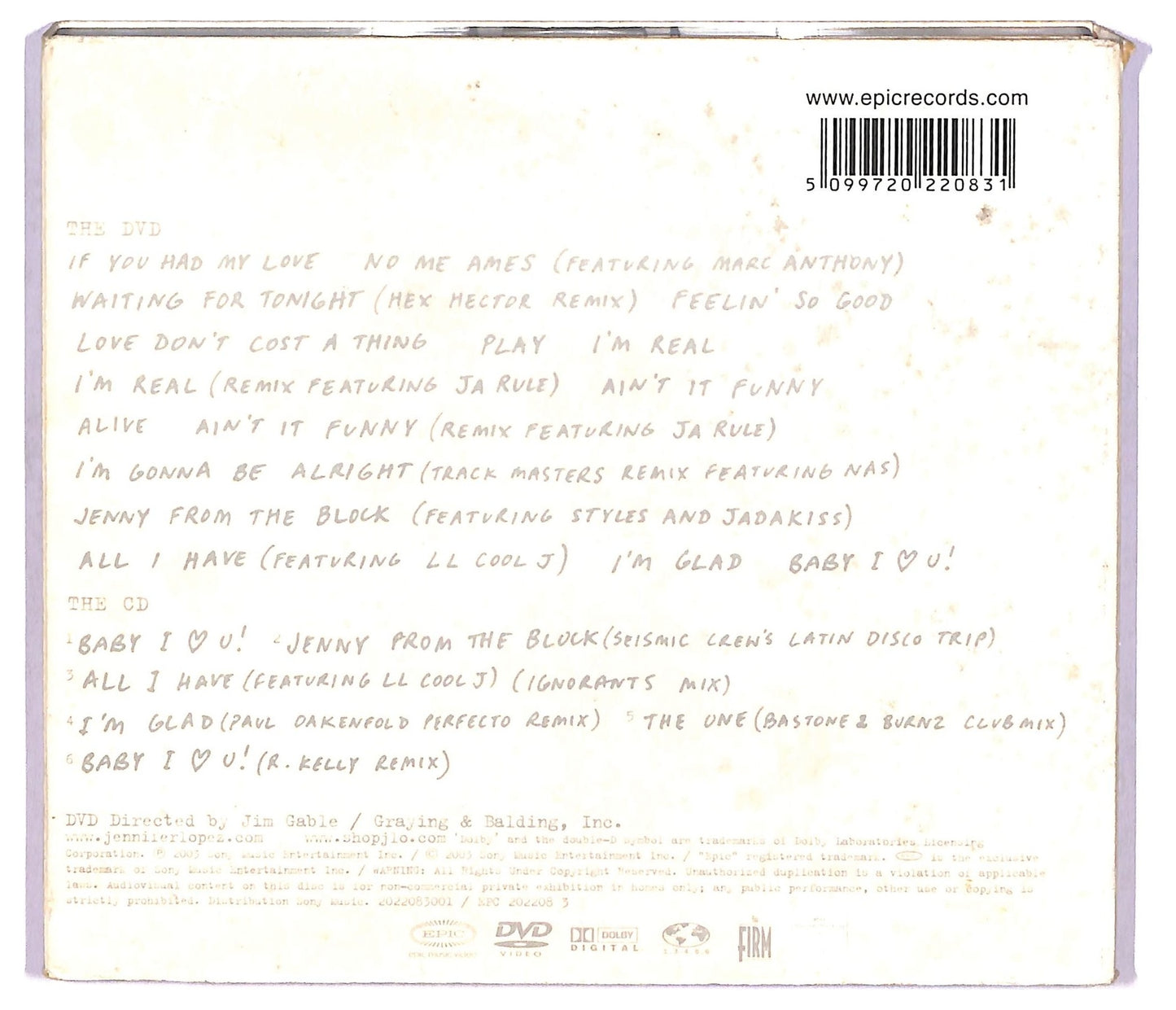 EBOND Jennifer Lopez - The Reel Me + DVD CD CD073118