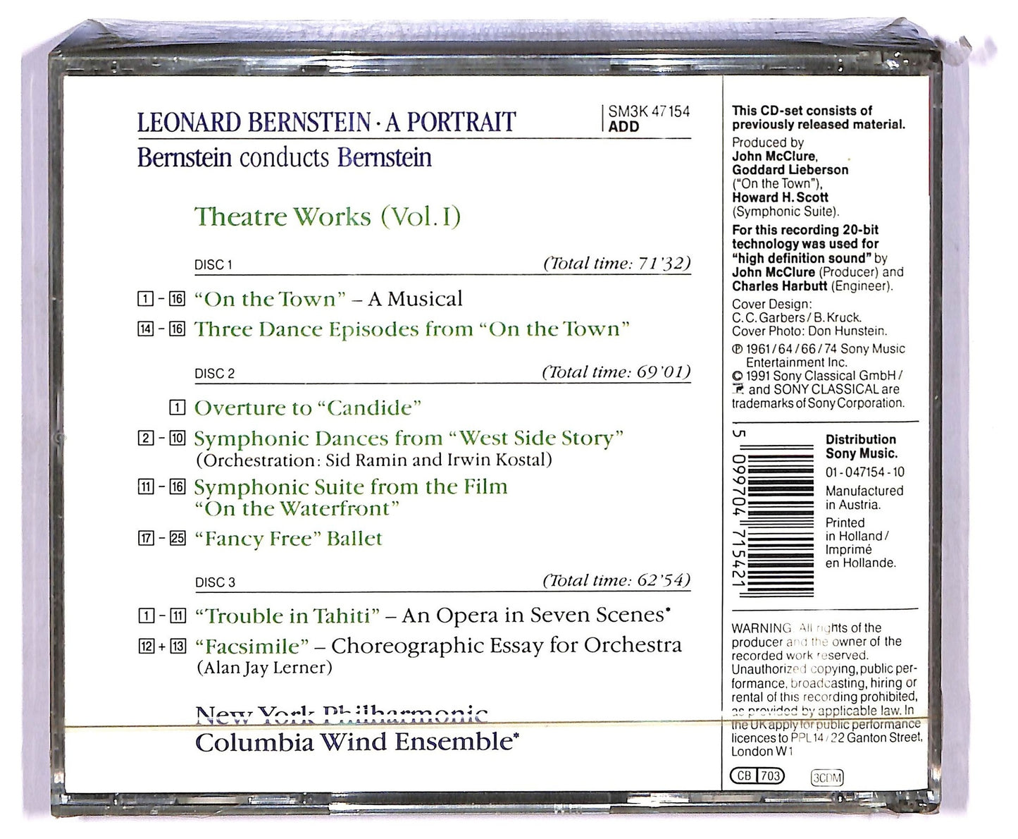 EBOND Leonard Bernstein , New York Philharmonic - Theatre Works Vol. I CD CD073140