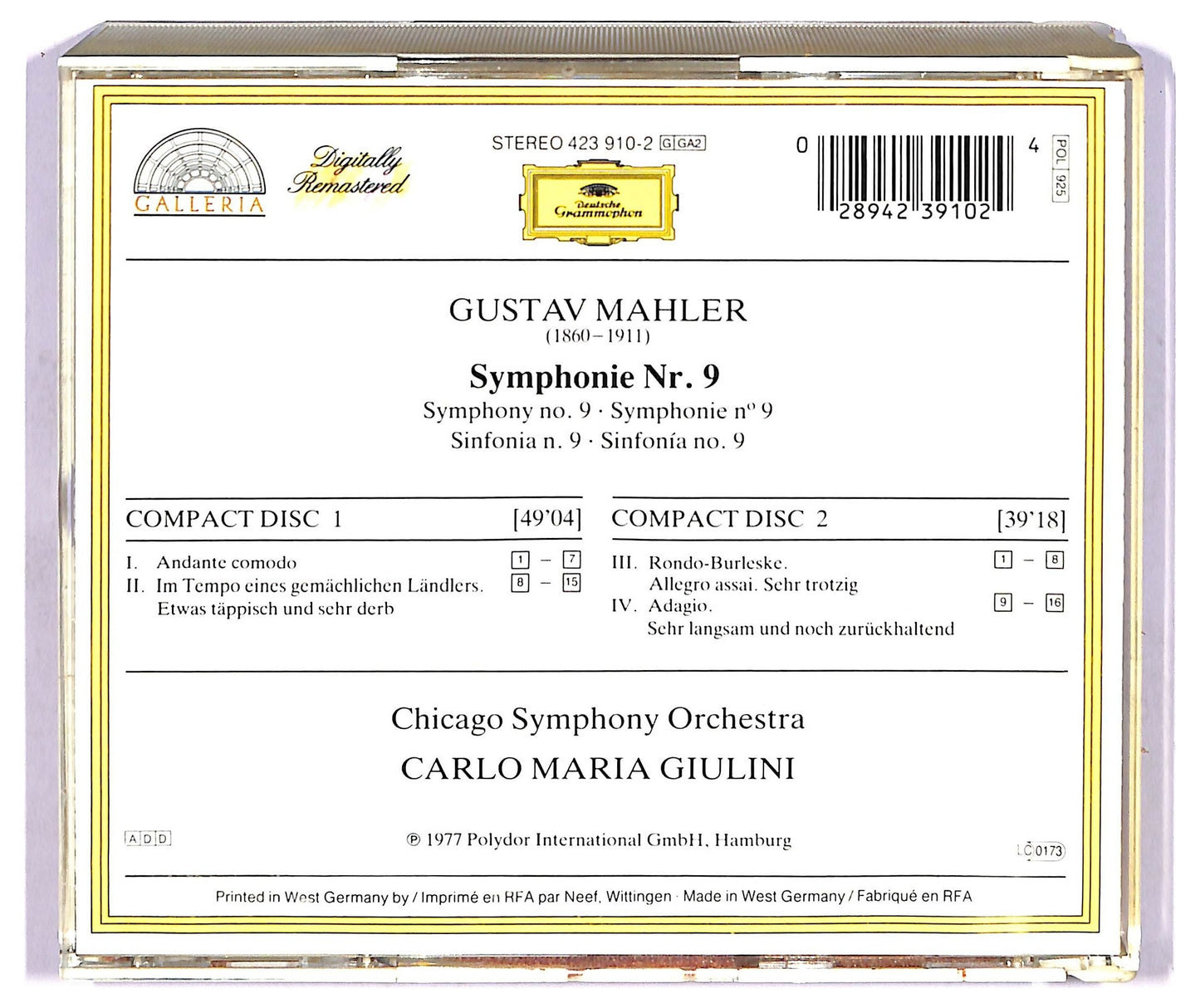 EBOND Gustav Mahler - Symphonie No. 9 CD CD073141
